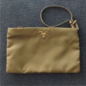 Prada Olive Green Clutch/ Wristlet